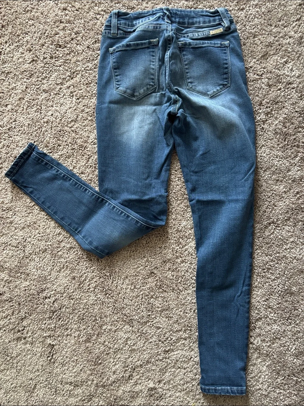 KanCan Dark Blue Skinny Jeans with Faded Detail